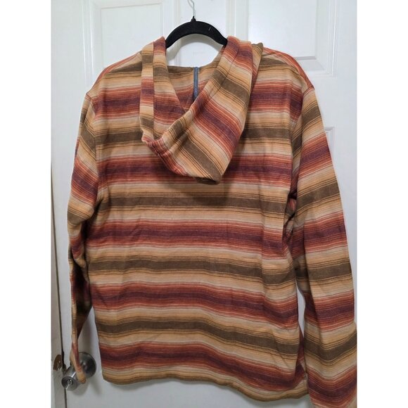Pendleton Men Double soft Striped Hooded Button-Up Pullover Sweatshirt Size M - Picture 3 of 8